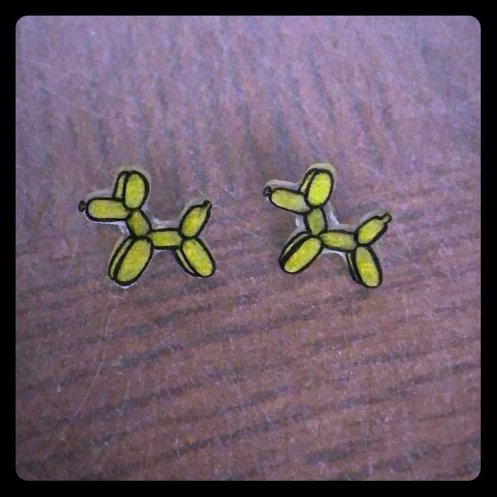 Handmade Balloon Dog Earrings
